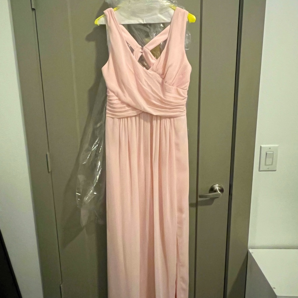 Bill Levkoff Dress Style 7022 A Line Backless Dress Size 16 Blush/Rose